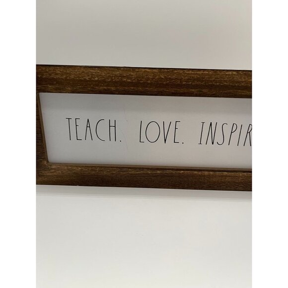 VHTF NWT Rae Dunn Teach Love Inspire Wooden Sign  Decor 12" x 4" - Picture 2 of 4